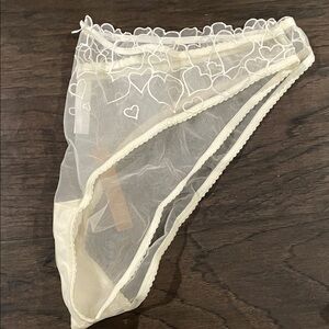 SKIMS Cream Sheer Heart Panties